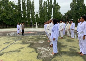 38 Personel Polres Asahan Ikuti Ujian Bela Diri Polri di Lapangan Tembak