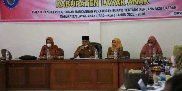 Pemkab Labuhanbatu Gelar Rapat Penyusunan Rancangan Peraturan Bupati RAD-KLA Tahun 2022-2026