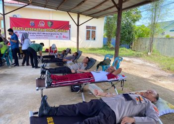 Sambut HUT Bhayangkara ke-76, Polres Tapteng Gelar Donor Darah