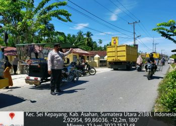 Personel Polsek Sei Kepayang Gelar Pengaturan Lalulintas  