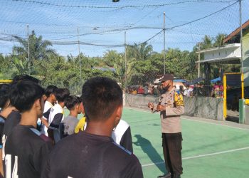Bhabinkamtimas Polsek Air Joman Buka Tournament Futsal AYG 2022