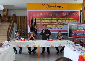 Kepala Kantor Imigrasi Sibolga, Dr Saroha Manullang saat memberikan pemaparan perihal Pengawasan Orang Asing.