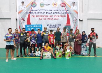 Hebat, Atlet Tenis Meja Asahan Sapu Bersih Medali di Piala Wali Kota Binjai
