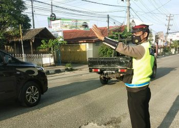 Satlantas Polres Tanjungbalai Urai Kepadatan Lalu Lintas di Pagi Hari