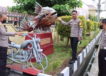 Tugu Ikan Mas Koki dari Knalpot Blong, Karya Seni Polres Tanjungbalai