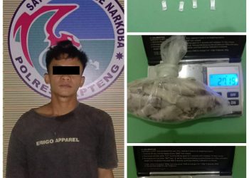 . (Zatam/Taslab News) Terduga pelaku dan barang bukti.