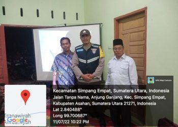 Bhabinkamtimas Polsek Simpang Empat Lakukan Pengamanan Kampanye Pilkades di Teluk Dalam