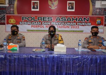 Personel Polres Asahan Lakukan Sosialisasi dan Penyuluhan Hukum Tentang Perpol No 7 Tahun 2022