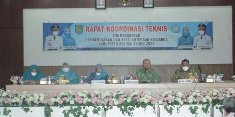 Rapat Koordinasi Teknis (Rakornis) TP PKK Kabupaten Asahan di Pendopo Rumah Dinas Bupati Asahan,