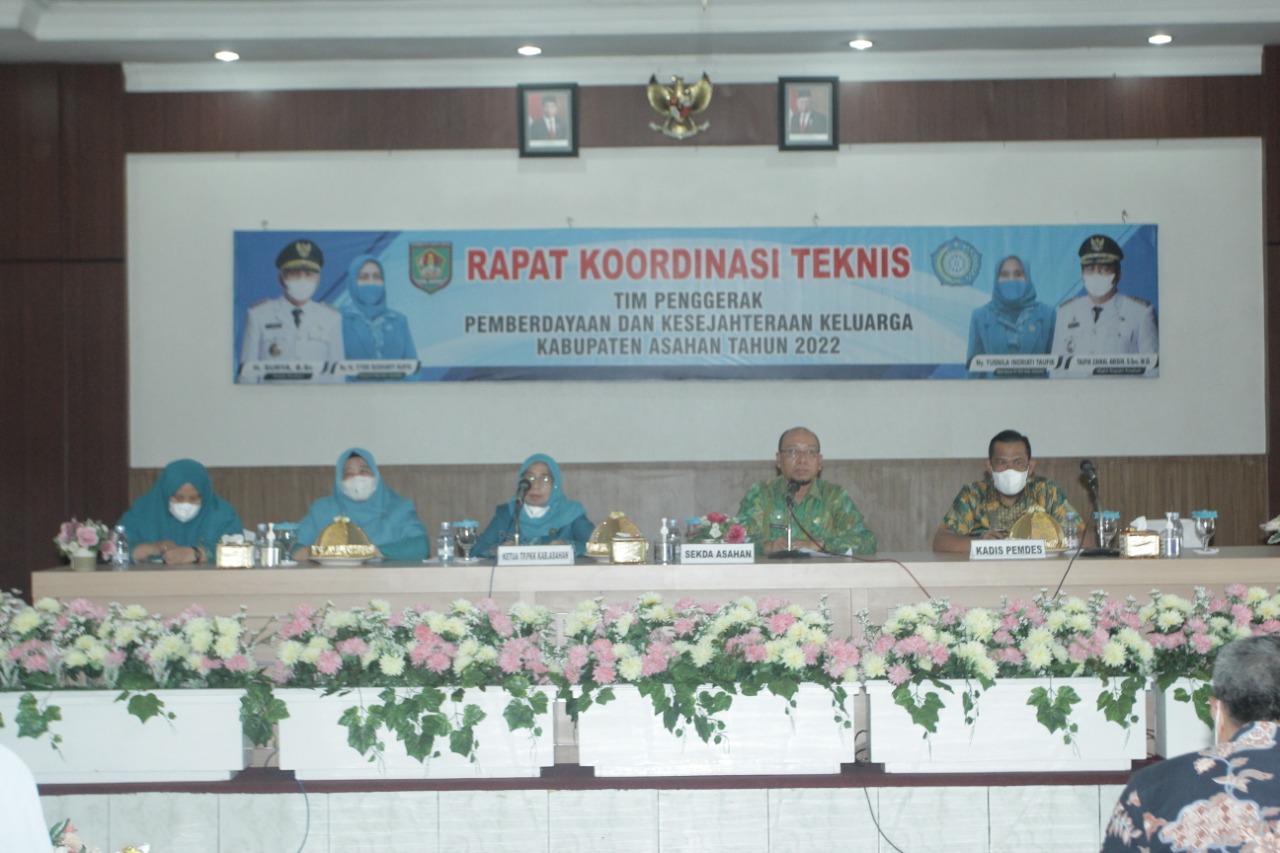 Rapat Koordinasi Teknis (Rakornis) TP PKK Kabupaten Asahan di Pendopo Rumah Dinas Bupati Asahan,