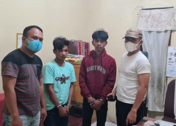 Bobol Gudang Botot dan Toko Grosir, Gilang dan Beben Diamankan Reskrim Polsek Teluk Nibung 