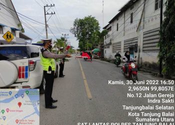 Antisipasi Kejahatan Jalanan, Satlantas Polres Tanjungbalai Laksanakan Patroli Sore