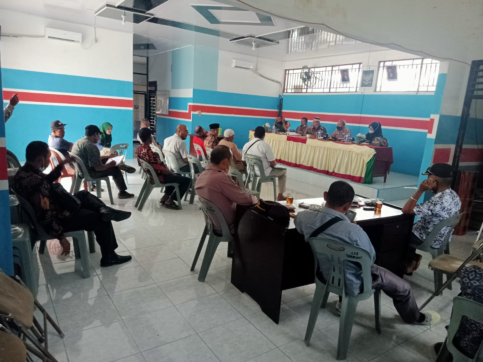 Rapat Koordinasi Pelaksanaan Pilkades Lubuk Palas Dihadiri Personel Polsek Air Joman