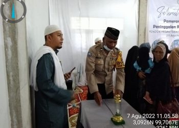 Bhabinkamtibmas Polsek Air Joman  Hadiri Pameran Artepak Peninggalan Rasulullah SAW