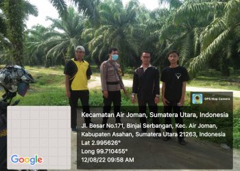 Bhabinkamtimas Polsek Pulau Raja dan Air Joman Sosialisasi Karhutla 