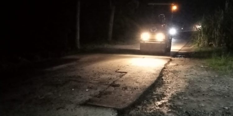 Proyek Pemeliharaan Jalan Lintas SEI Beluru-Meranti Diduga Asal Jadi