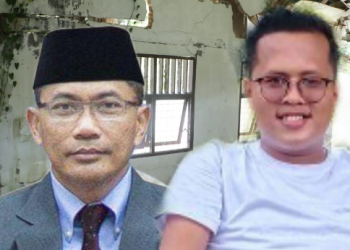 Kadis Kominfo Asahan Syamsudin dan Ketua Cabang SEMMI Asahan Muhammad Syafrizal Ritonga