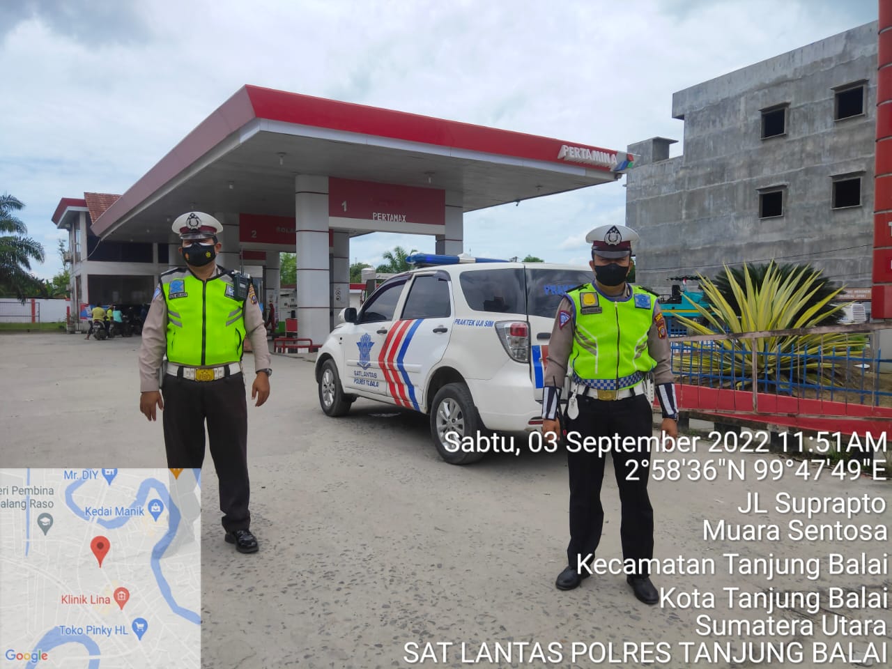 Antisipasi Kelangkaan BBM, Satlantas Polres Tanjungbalai Laksanakan Patroli dan Gatur Lalin di SPBU 