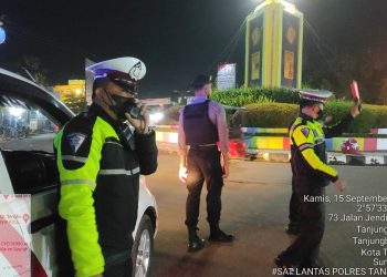 Antisipasi Terjadinya Pelanggaran Lalin Personil Polres Tanjungbalai Laksanakan Blue Light Patrol Atau Penjagaan di Daerah Rawan