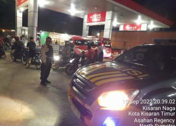 Personel Samapta Polres Asahan Monitoring di 2 Lokasi SPBU