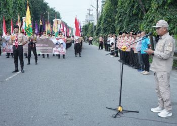 Mabicab Gerakan Pramuka Asahan H Surya BSc Lepas Kirab Tangkal Napza Kwartil Dawrah 2022