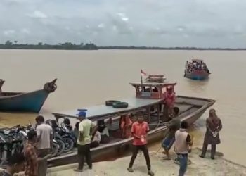 Dermaga Tanjung Sarang Elang di Kecamatan Panai Hulu.