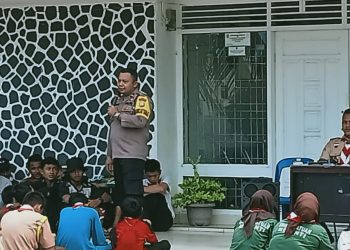 Babinkantimas Polsek Kisaran Kota Sosialisasi Bahaya Narkoba ke peserta Perkemahan Raimuna di Meranti