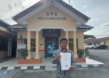 Salahseorang wartawan yang mendapat teror dari diduga pengusaha penampung cpo ilegal.