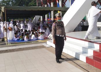 Satlantas Polres Tanjungbalai Amankan Pelaksanaan Manasik Haji Raudhatul Athfal di Kota Tanjungbalai