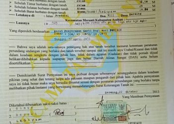 Surat Tanah Hilang, Ahli Waris Buat Laporan
