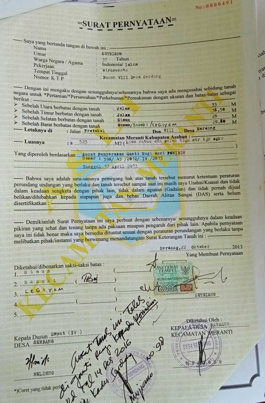 Surat Tanah Hilang, Ahli Waris Buat Laporan