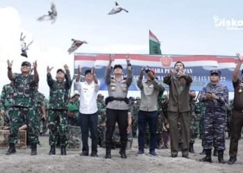 Pelepasan Burung Merpati Meriahkan Penutupan TMMD ke-115 Tahun 2022 di Kabupaten Asahan