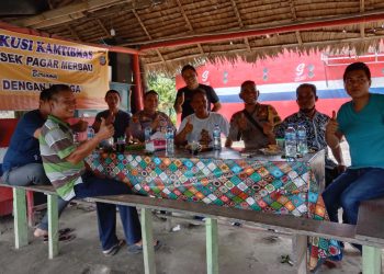 Kapolsek Pagar Merbau Diskusi Kamtimas Bersama Warga