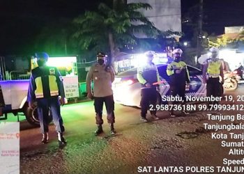 Antisipasi Kamtibmas di Malam Minggu, Polres Tanjungbalai dan TNI Gelar Patroli Skala Besar