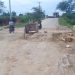 Jalan bekas pembangunan proyek duiker di Aek Paing Rantauprapat.