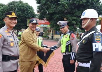 Wabup Asahan Taufik Hadiri Apel Gelar Pasukan Operasi Lilin 2022 yang Dipimpin Kapolres