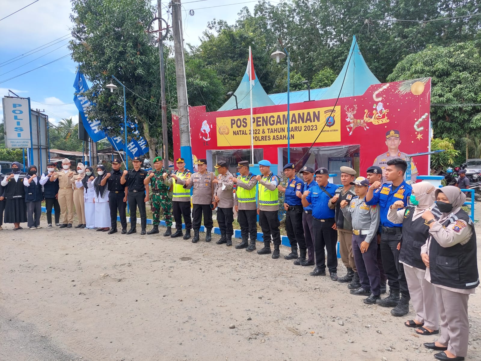Tim Pamat Wil Polda Sumut dan Kapolres Asahan Check Pos PAM 1 Simpang Katarina