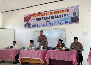 (Zatam/Taslab News)   Diskusi moderasi beragama yang digelar Polres Tapteng bersama Kemenag. 