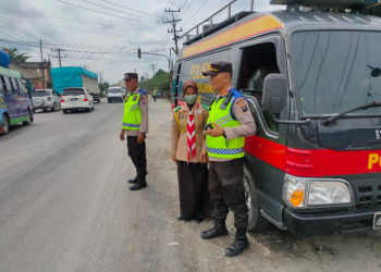 Satgas Binluh Polres Asahan Beri Imbauan Keselamatan Berlalu Lintas ke Warga