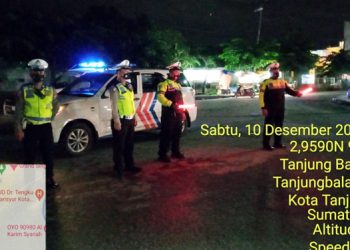 Antisipasi Balap Liar, Sat Lantas Polres Tanjungbalai Gelar Patroli Malam