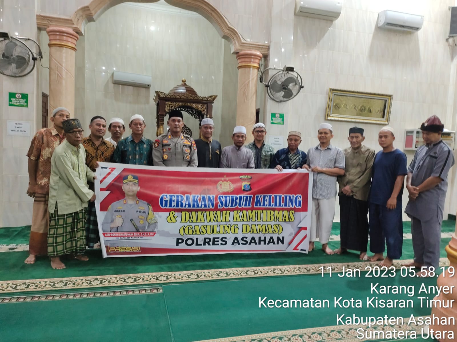 Kasat Samapta Polres Asahan, Sampaikan Pesan Kamtibmas di Masjid AL- MUTAQIN
