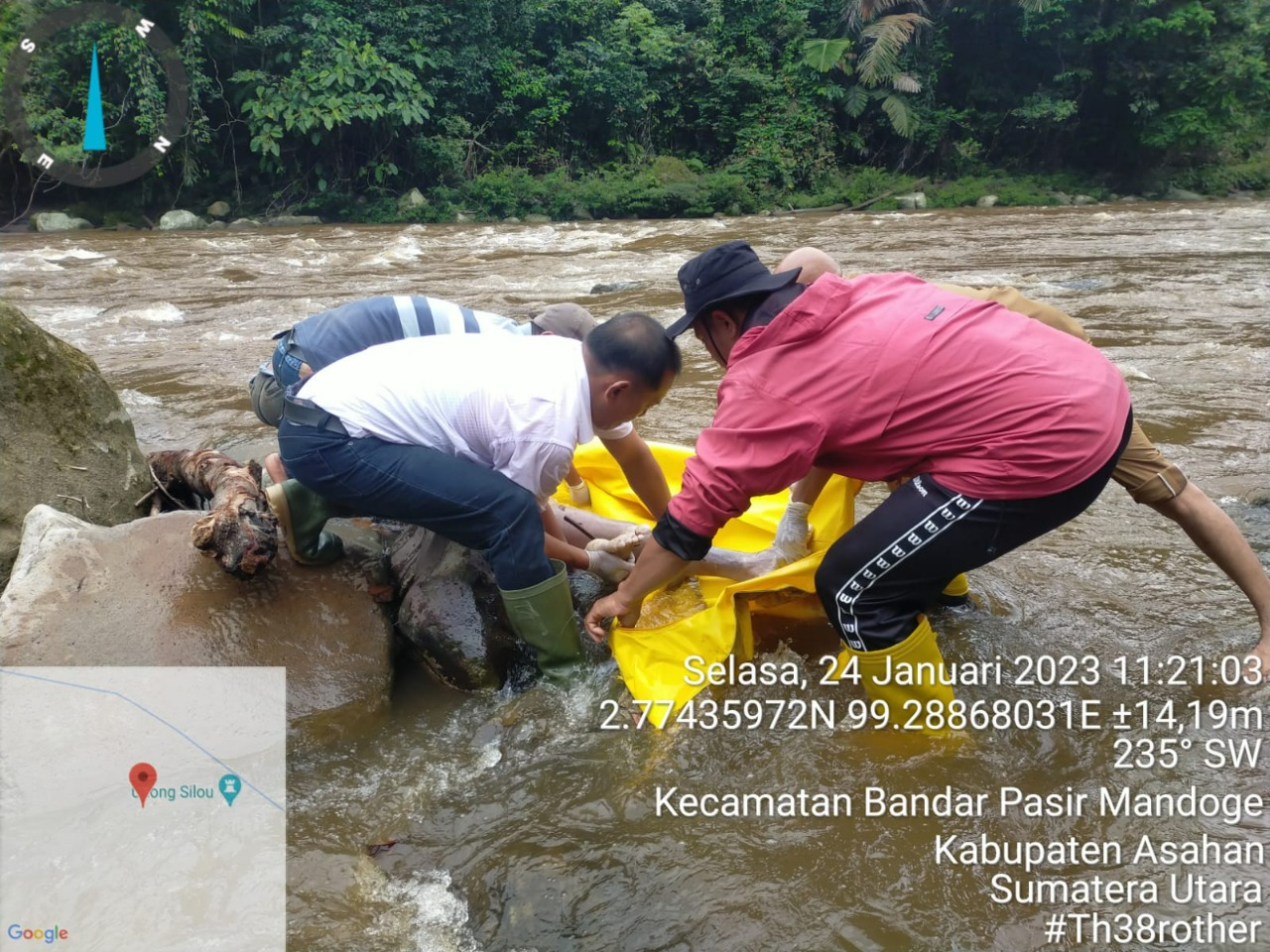 Mayat Wanita Tanpa Busana di Sungai Aek Silo Asahan Hebohkan Warga
