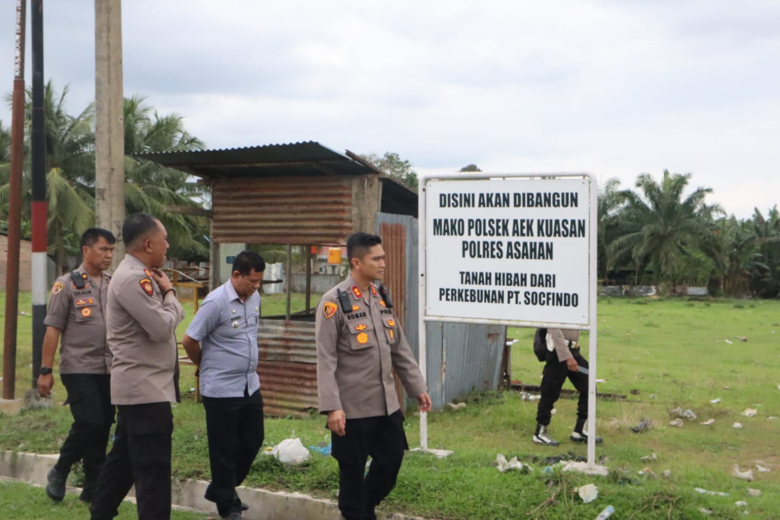 Kapolres Asahan Cek Lahan Persiapan Pembangunan Polsubsektor Aek Kuasan