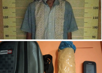 (Zatam/Taslab News)  Terduga pelaku dan barang bukti diamankan di Mako Polres Tapteng. 