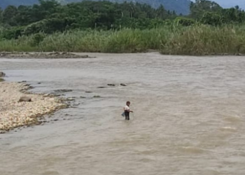  (Zatam/Taslab New)  Nelayan tradisional sedang menangkap ikan di sungai Batangtoru.