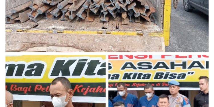 Polres Asahan Gelar Kasus Pencurian 50 Barang Rel Kereta Api