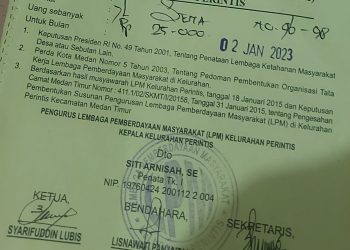 Aneh, Beredar Kwintasi Bendahara Lisnawati P yang Sudah Meninggal untuk Kutipan Dana LPM