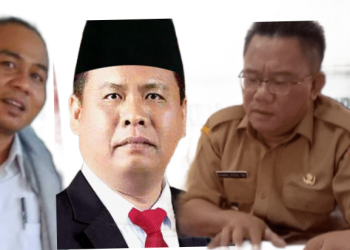 Sekjen DPP Bara Api Afifuddin (kiri), Ketua DPRD Asahan Baharuddin Harahap (tengah), Sekwan Syahrul Effendi (kanan)