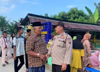 Kaposiyan Meranti Polres Asahan Amankan Sholat Aidul Fitri di Masjid Muhammadiyah