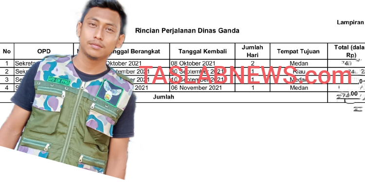 Bukti temuan BPK atas pembayaran Perjalanan Dinas Ganda di Setdako dan Sekwan Tanjungbalai